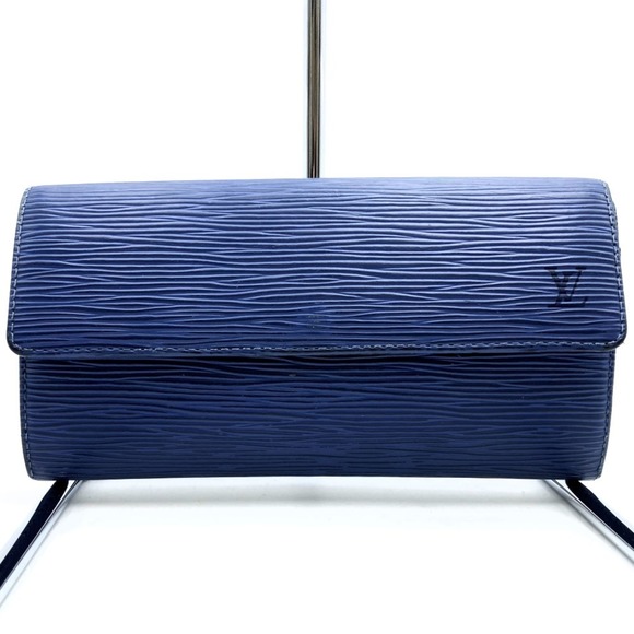 LOUIS VUITTON Louis Vuitton Portefeuille Sarah M60324 Long Wallet Navy Epi Le...